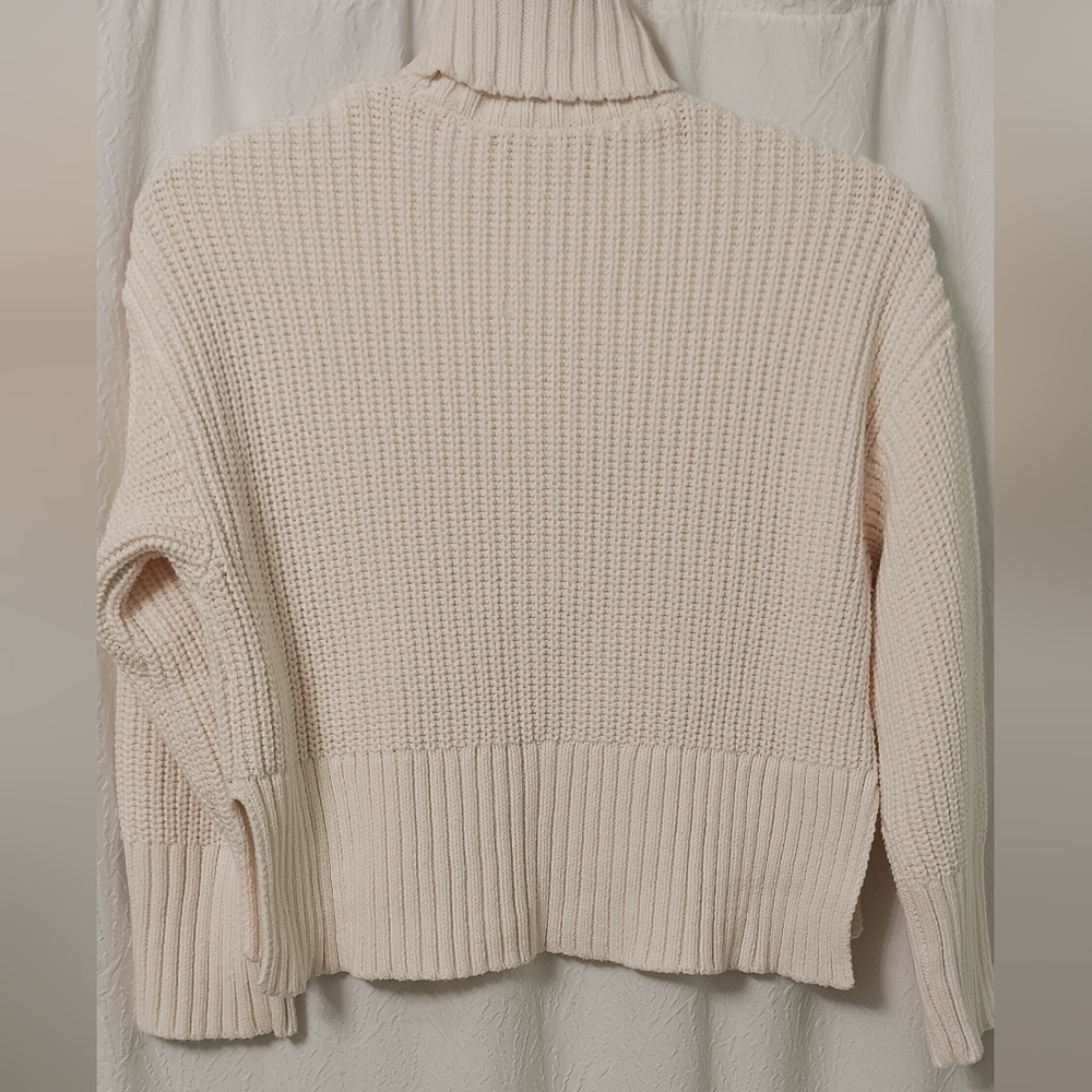 Madewell Cream Wide Rib Turtleneck Sweater Size XS - Picture 4 of 13